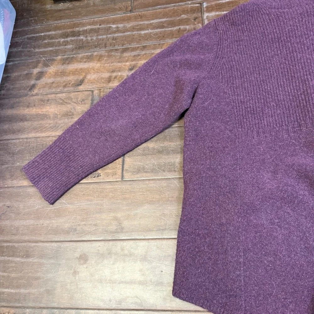 Eileen Fisher Sweater Long Sleeve Button Front‎ Cashmere Wool | Purple | Size XL